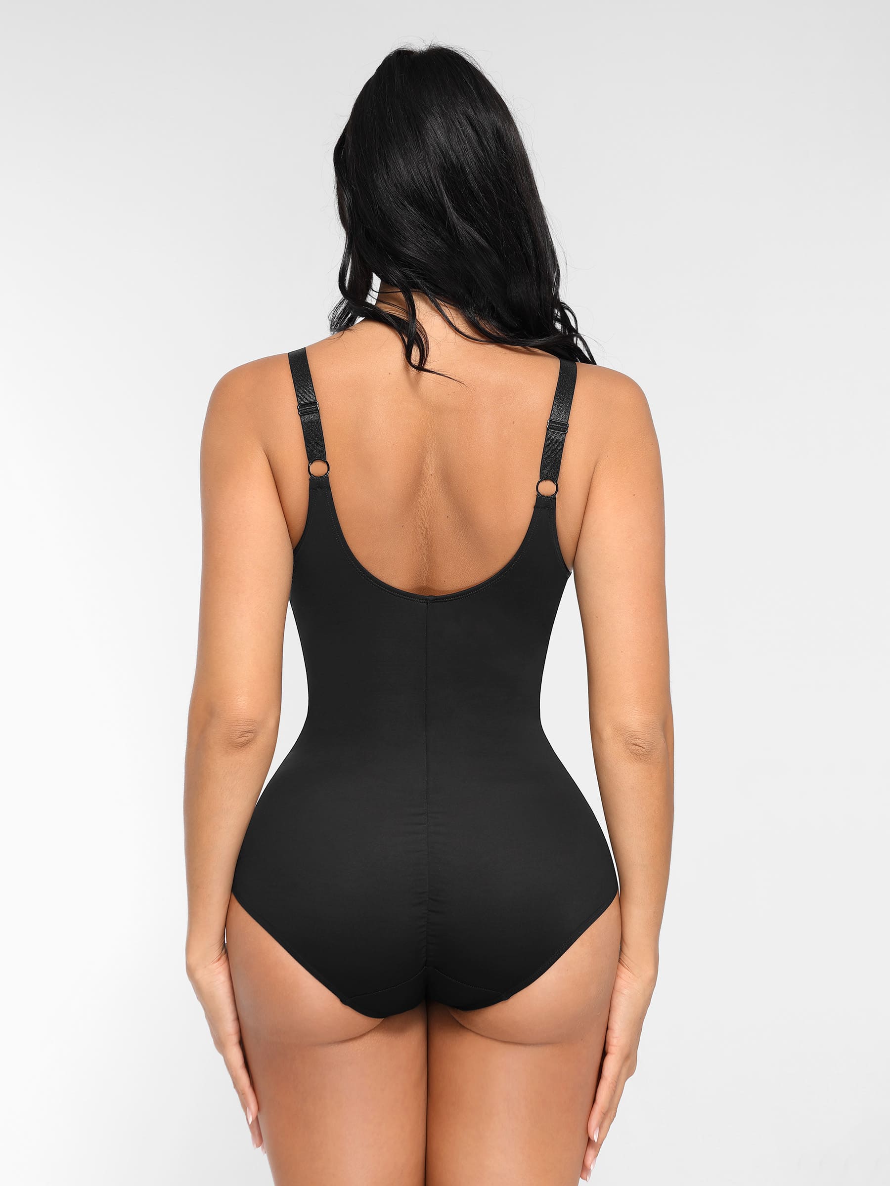 Feelingirl V Neck Adjustable Straps Tummy Control Bodysuit
