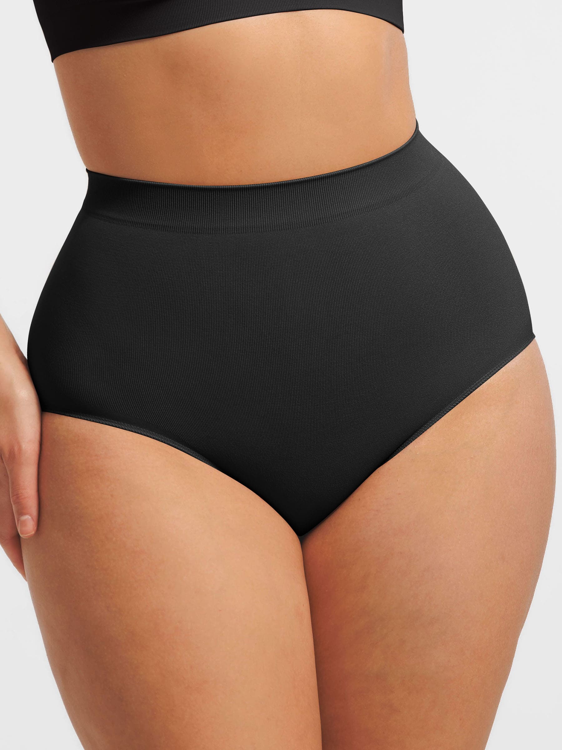 Feelingirl Seamless High-Waist Tummy Control Antibacterial Peach Hip Brief