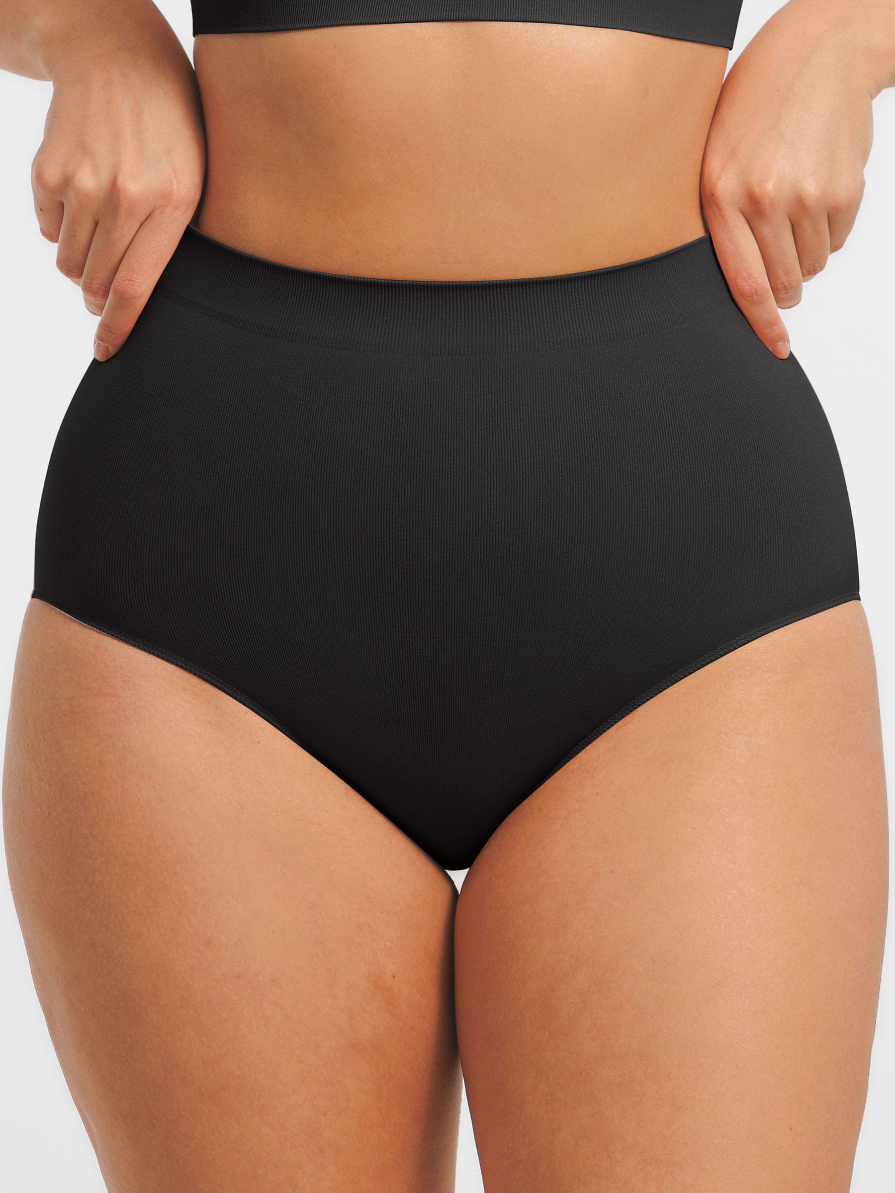 Feelingirl Seamless High-Waist Tummy Control Antibacterial Peach Hip Brief