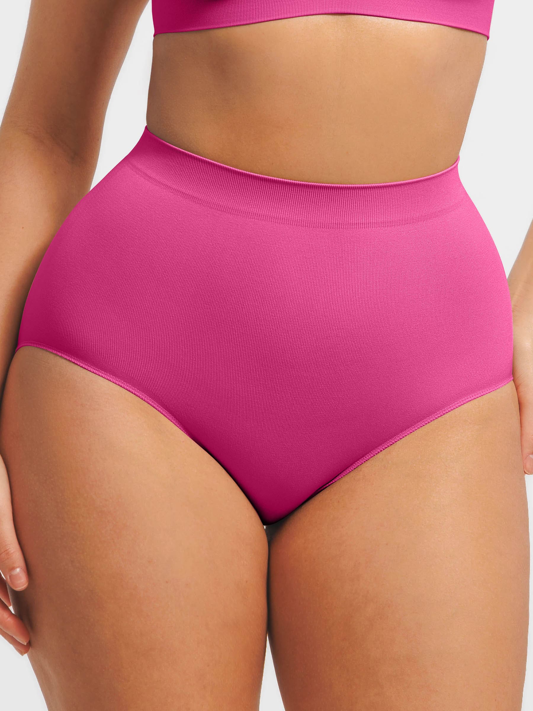 Feelingirl Seamless High-Waist Tummy Control Antibacterial Peach Hip Brief