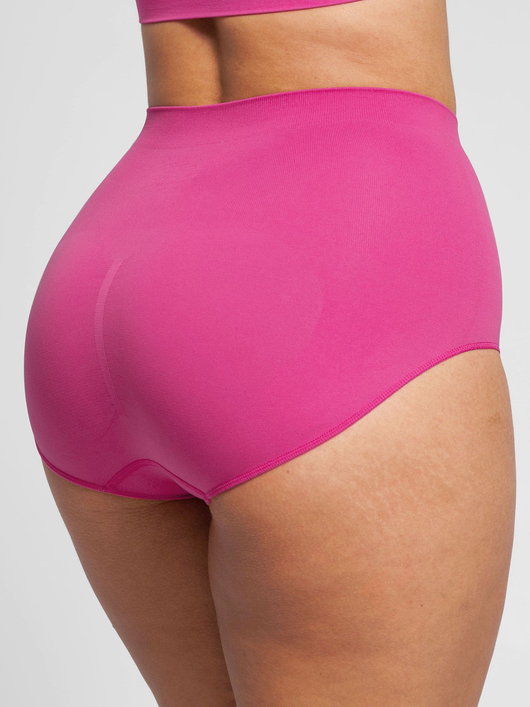 Feelingirl Seamless High-Waist Tummy Control Antibacterial Peach Hip Brief