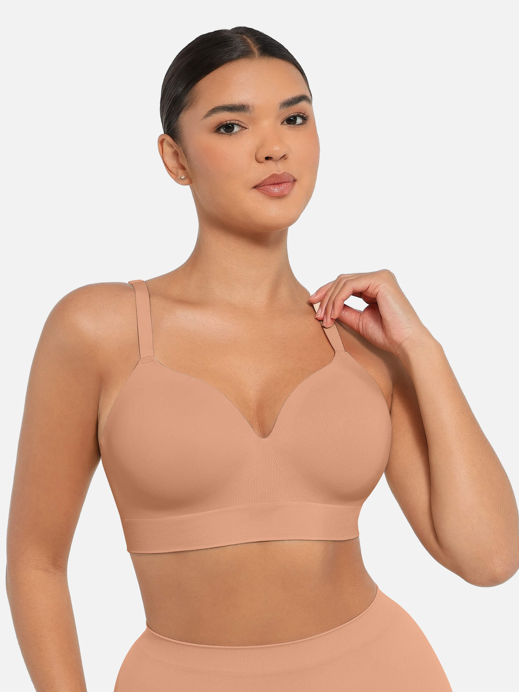 Feelingirl Wireless Push-Up Seamless Comfort Full Coverage Bra